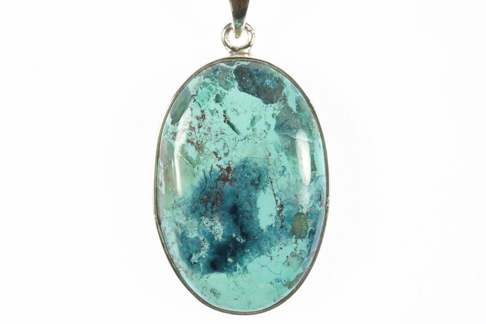 Vibrant Chrysocolla & Shattuckite Pendant - Sterling Silver #228685